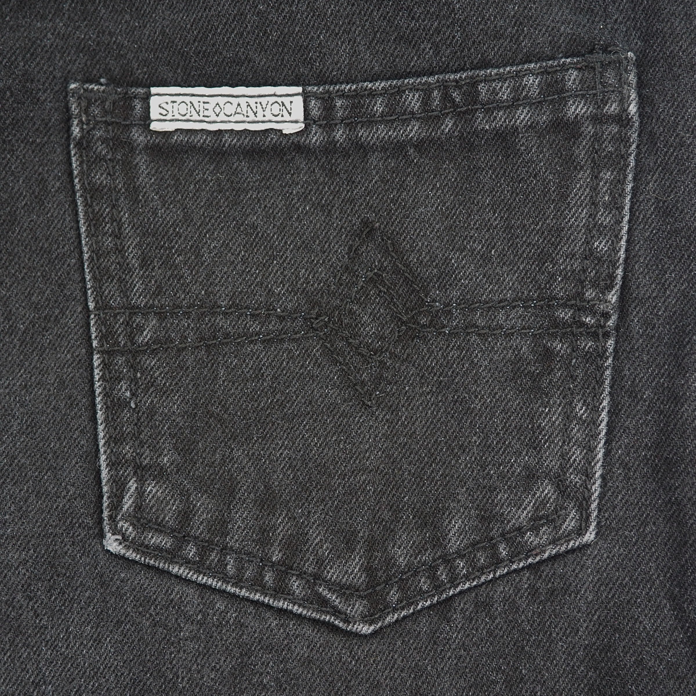 Stone Canyon 100% Cotton Regular Fit Black Denim Jeans Vintage 90s Size 7 W28