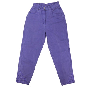 Together Lilac Embroidered High Waist Mom Jeans Vintage 90s Size 12
