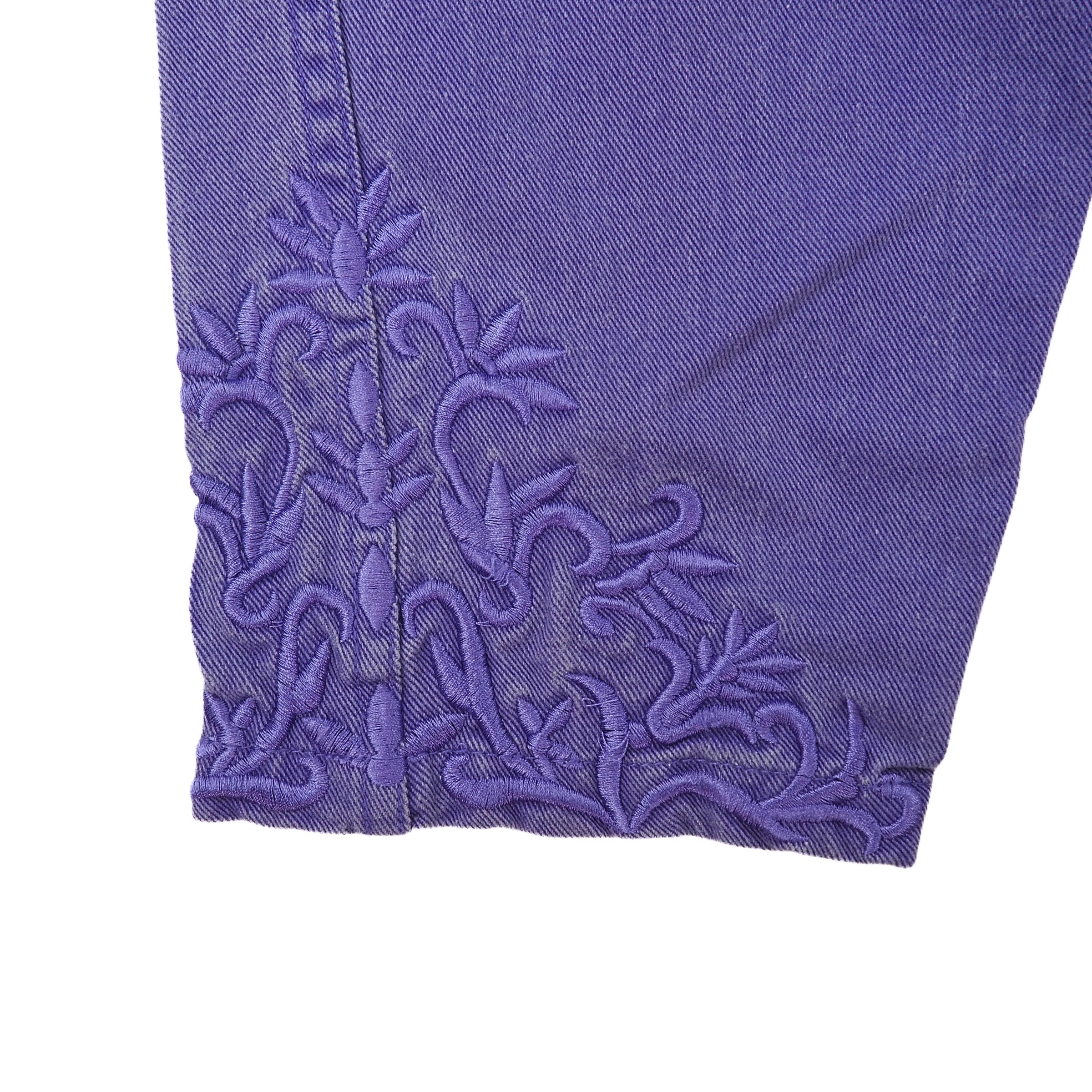 Together Lilac Embroidered High Waist Mom Jeans Vintage 90s Size 12