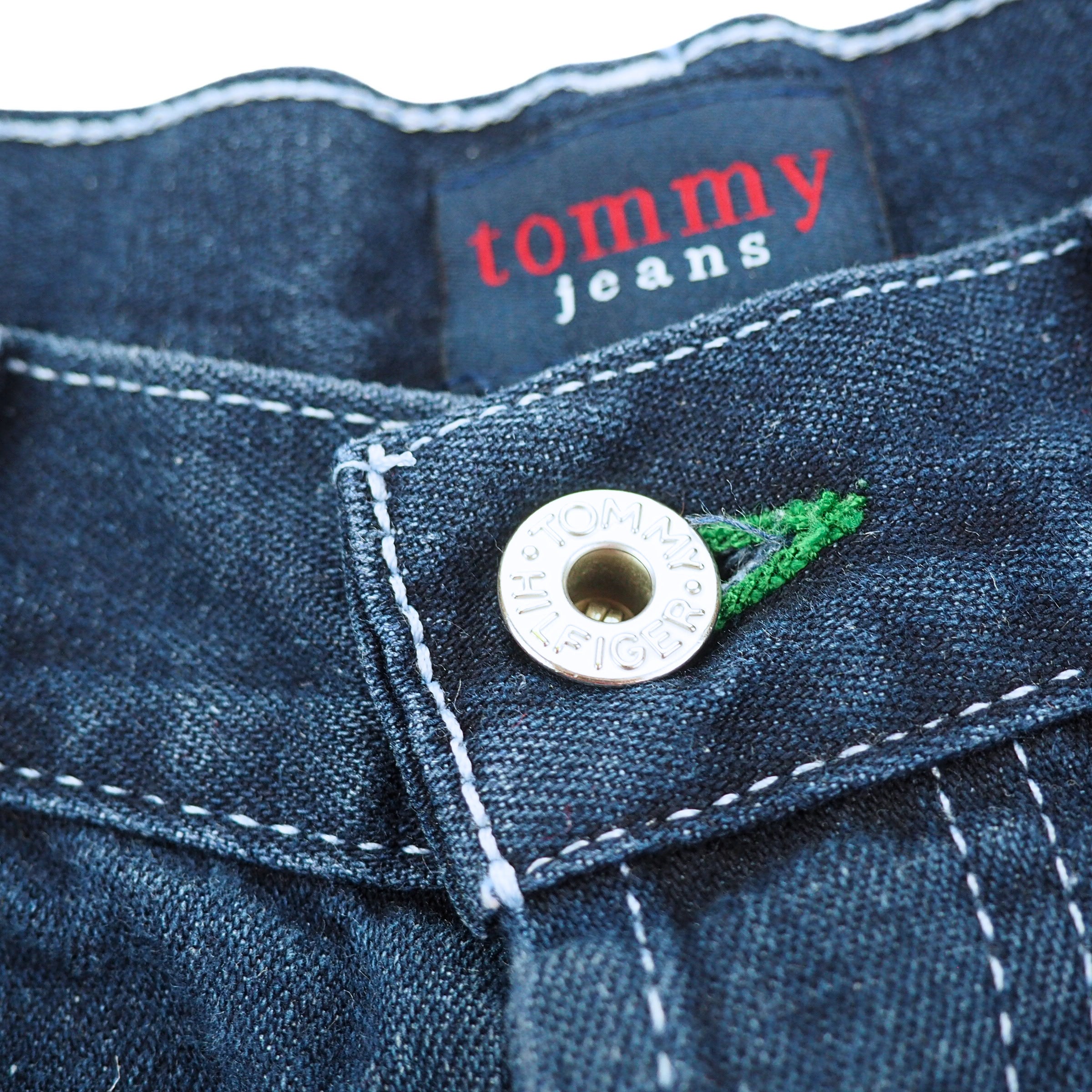 Tommy Hilfiger Carpenter Dark Wash Indigo Denim Jean Shorts Vintage 90s W28