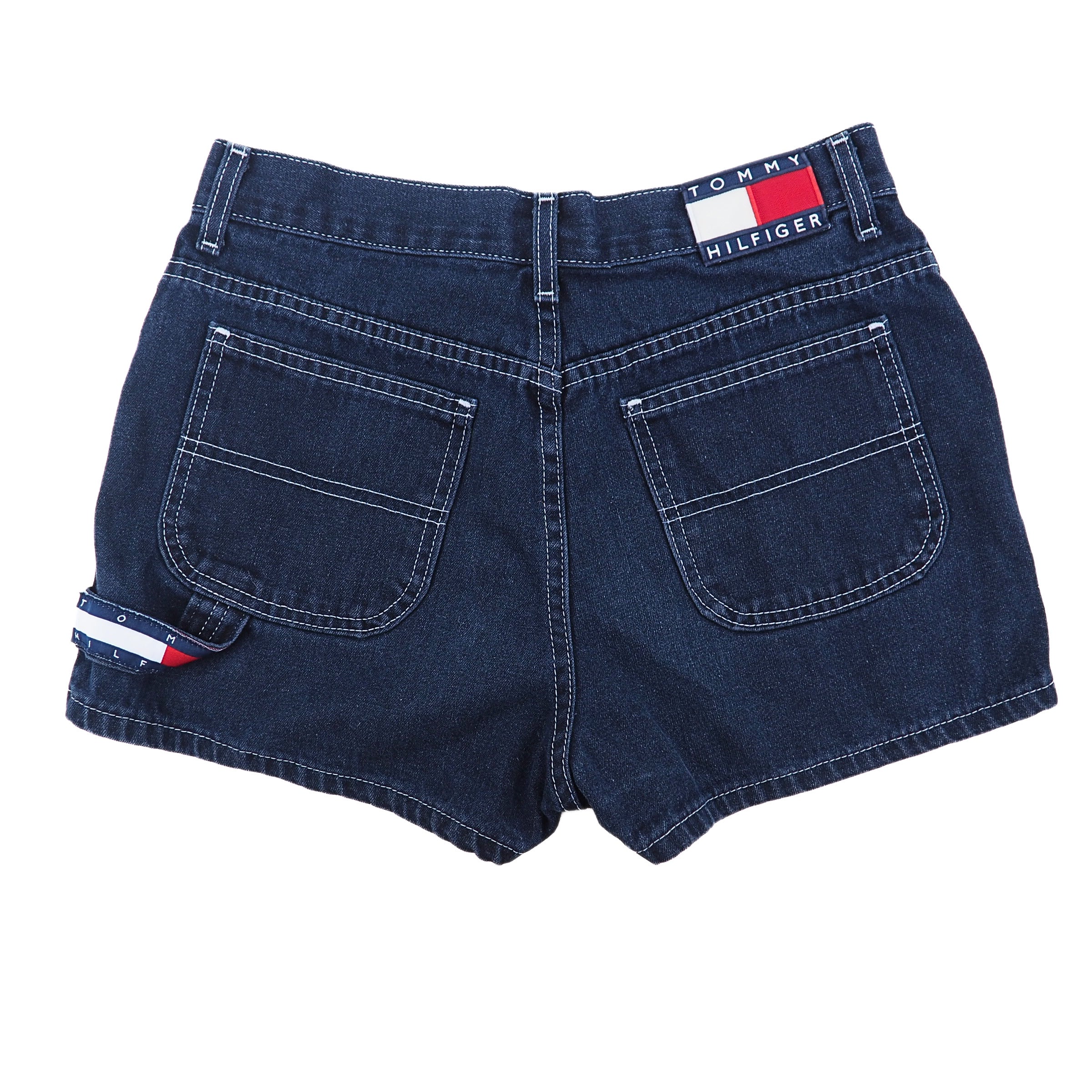 Tommy Hilfiger Carpenter Dark Wash Indigo Denim Jean Shorts Vintage 90s W28