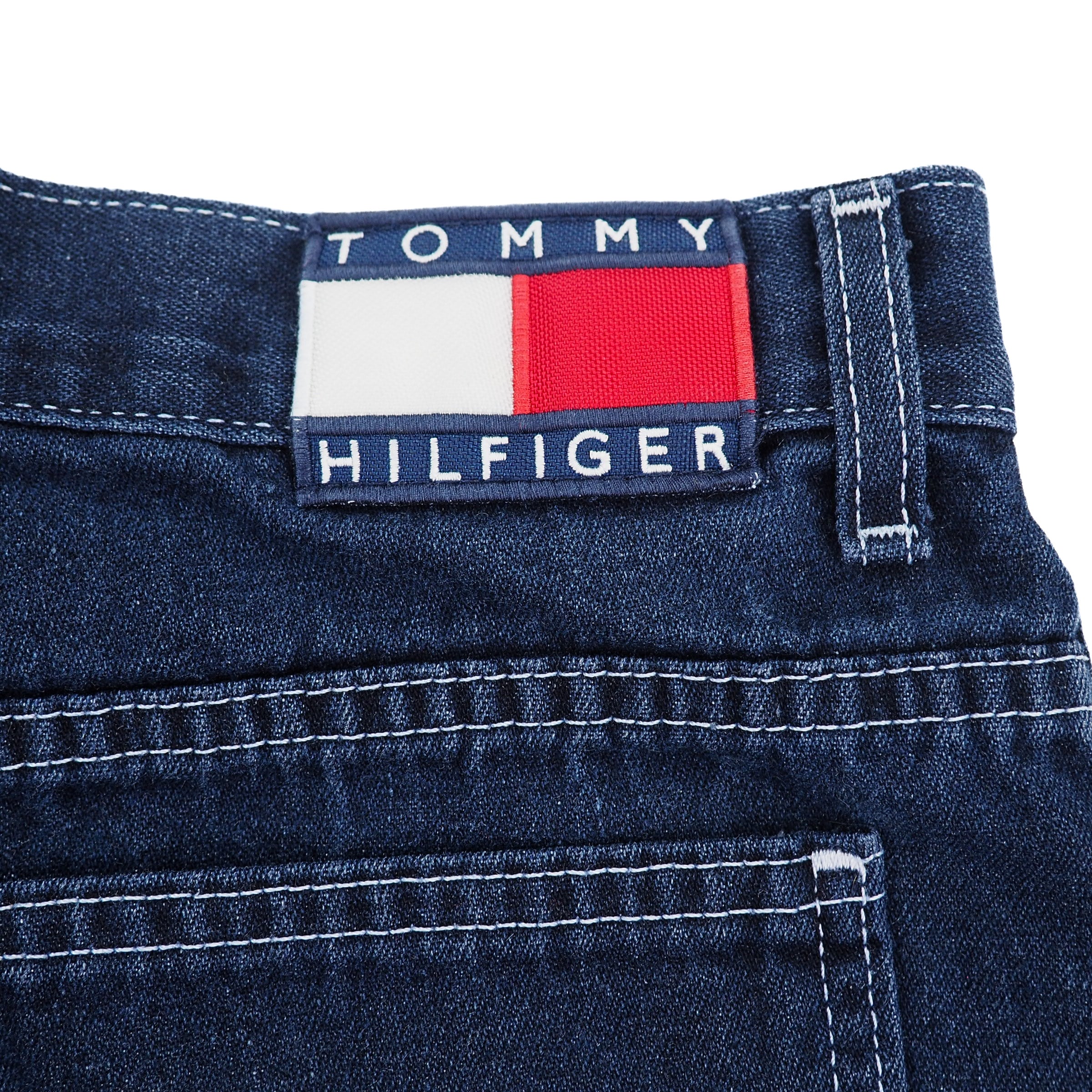 Tommy Hilfiger Carpenter Dark Wash Indigo Denim Jean Shorts Vintage 90s W28