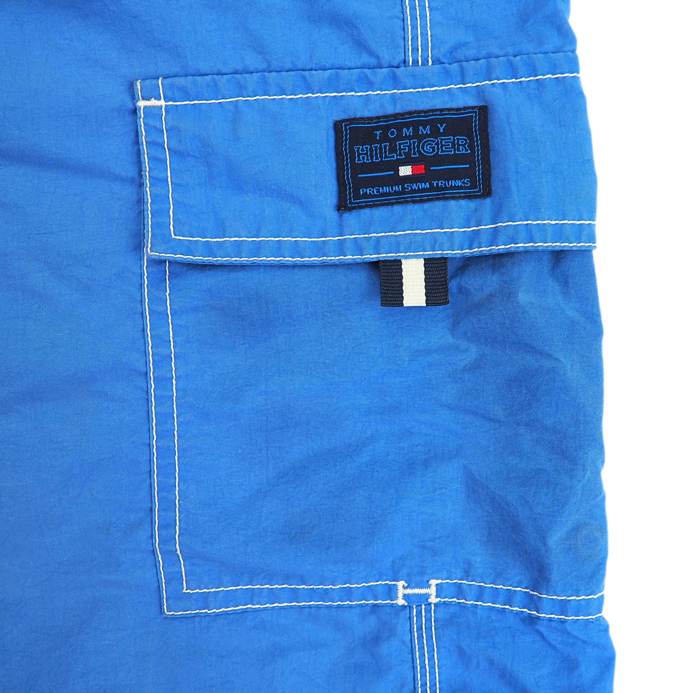 Tommy Hilfiger Premium Swim Trunks Board Shorts Blue Vintage 2009 Large