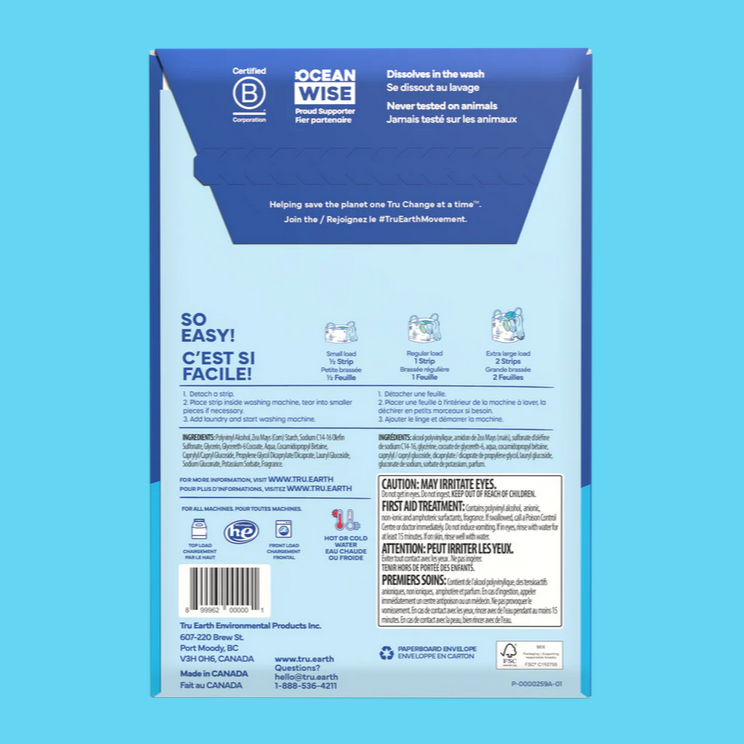 Tru Earth Laundry Detergent Sheets Fresh Linen Scent 32 Eco Strips