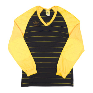 Umbro Padded Goalkeeper Jersey Black Yellow Vintage 80s-90s Made in USA Small
