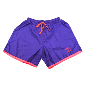 Umbro Shell Crepe Shorts Purple Hot Pink Vintage 90s Made in USA Medium