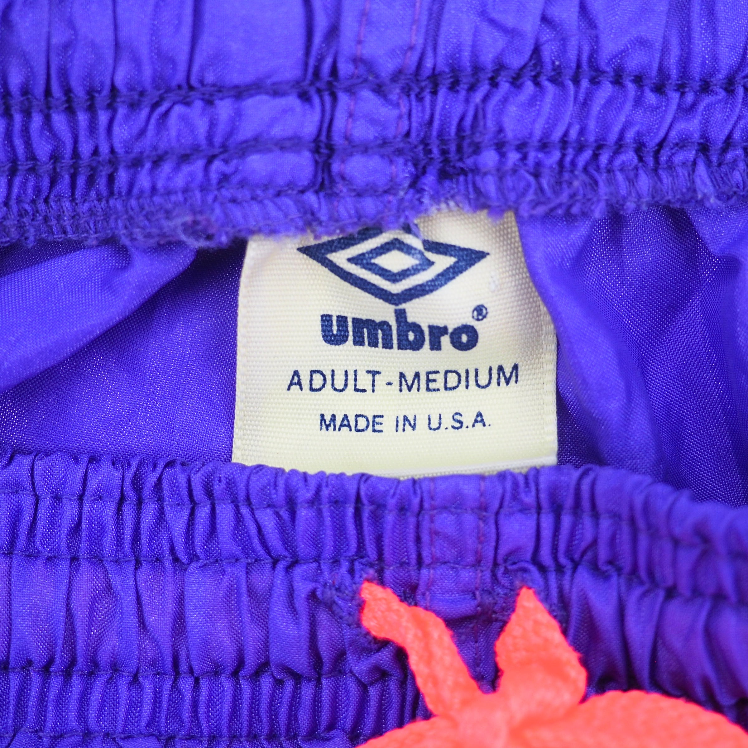 Umbro Shell Crepe Shorts Purple Hot Pink Vintage 90s Made in USA Medium