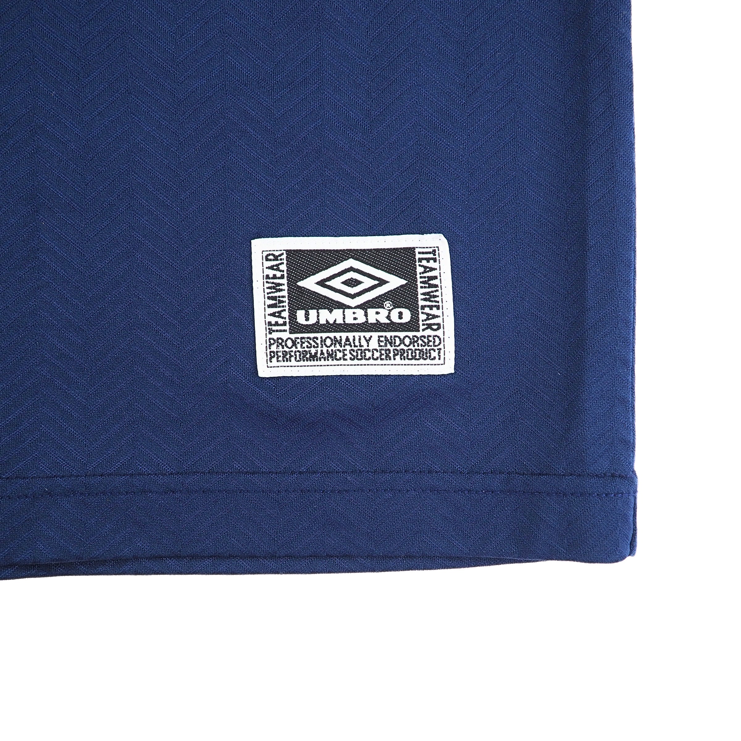 Umbro Teamwear Soccer Jersey White Navy Vintage 90s Made in Canada XL