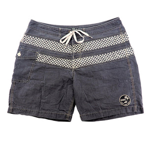 Vans Off The Wall Checkerboard Surf Board Shorts Grey Black White W34