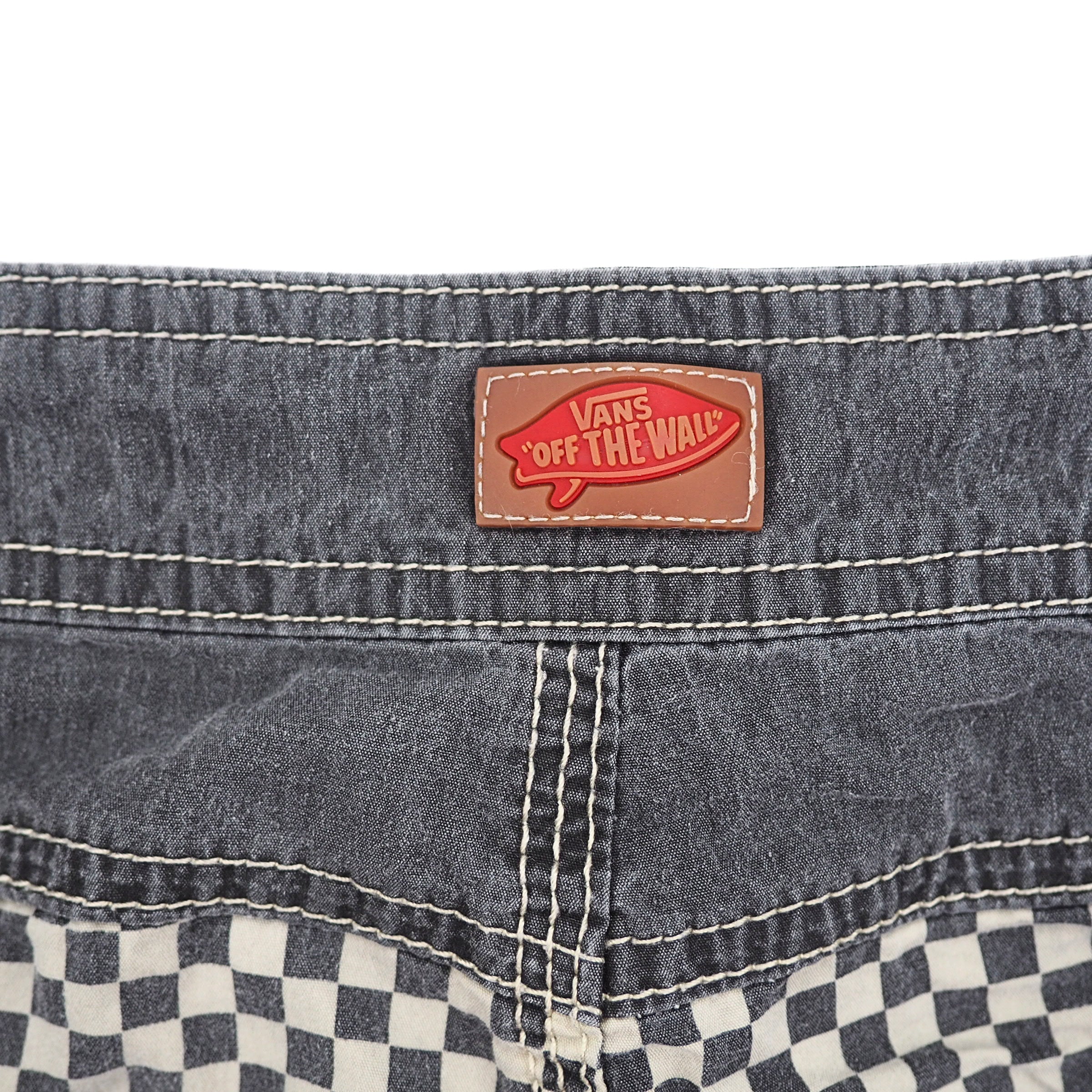 Vans Off The Wall Checkerboard Surf Board Shorts Grey Black White W34