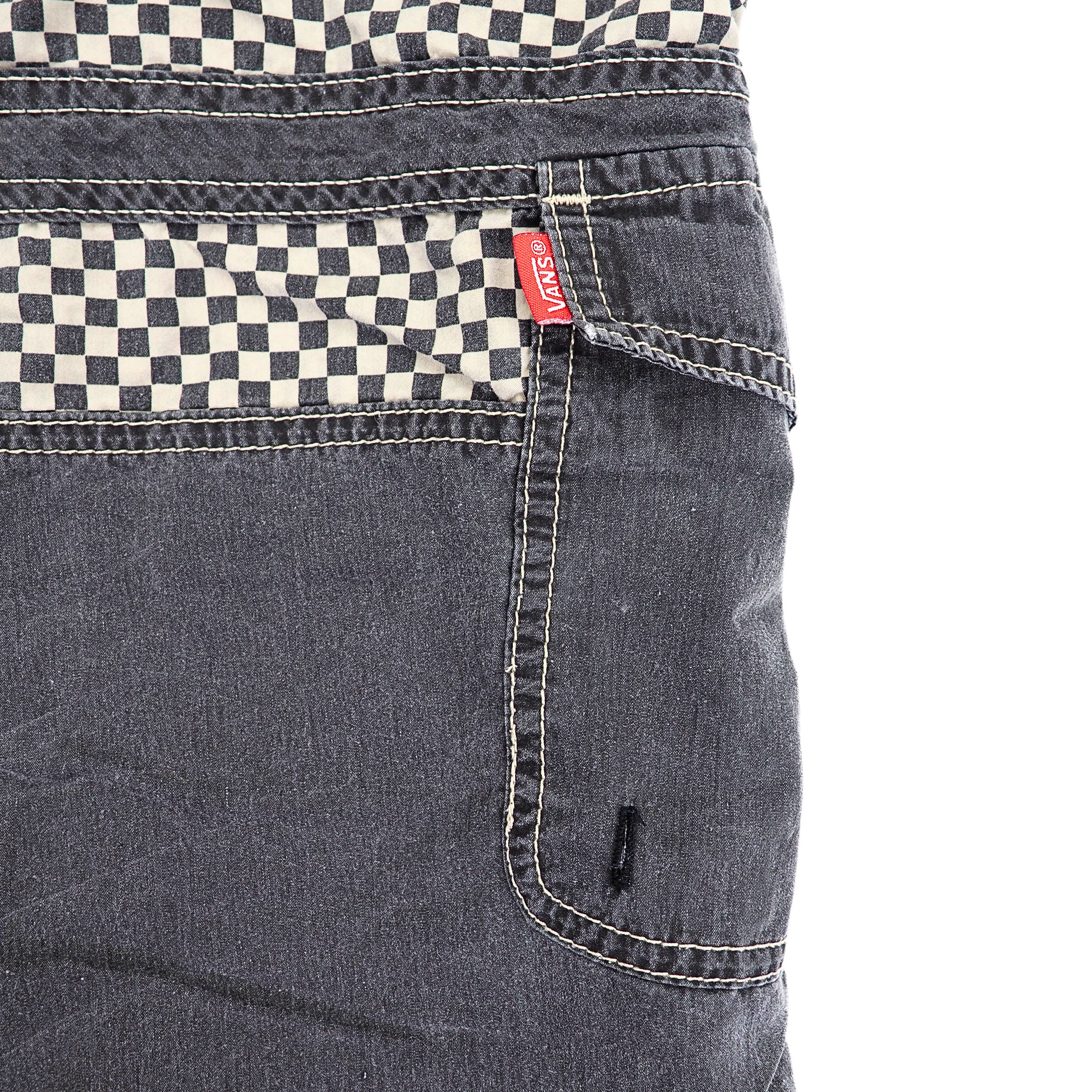 Vans Off The Wall Checkerboard Surf Board Shorts Grey Black White W34