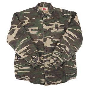 Wrangler Sherpa Lined Woodland Camouflage Chore Jacket 100% Cotton Medium