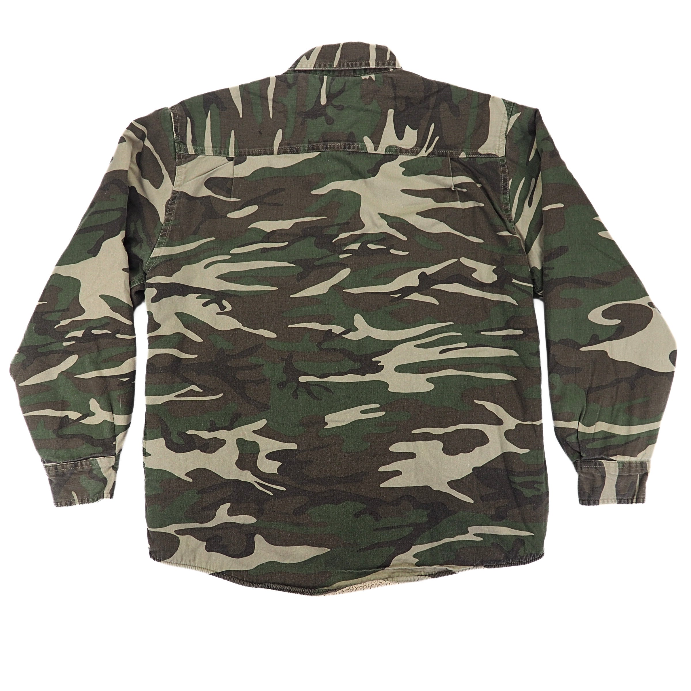 Wrangler Sherpa Lined Woodland Camouflage Chore Jacket 100% Cotton Medium