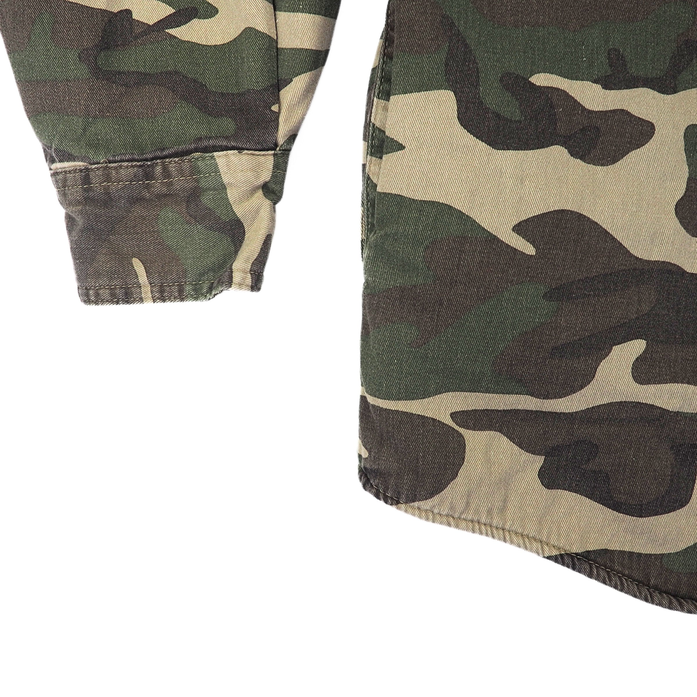 Wrangler Sherpa Lined Woodland Camouflage Chore Jacket 100% Cotton Medium