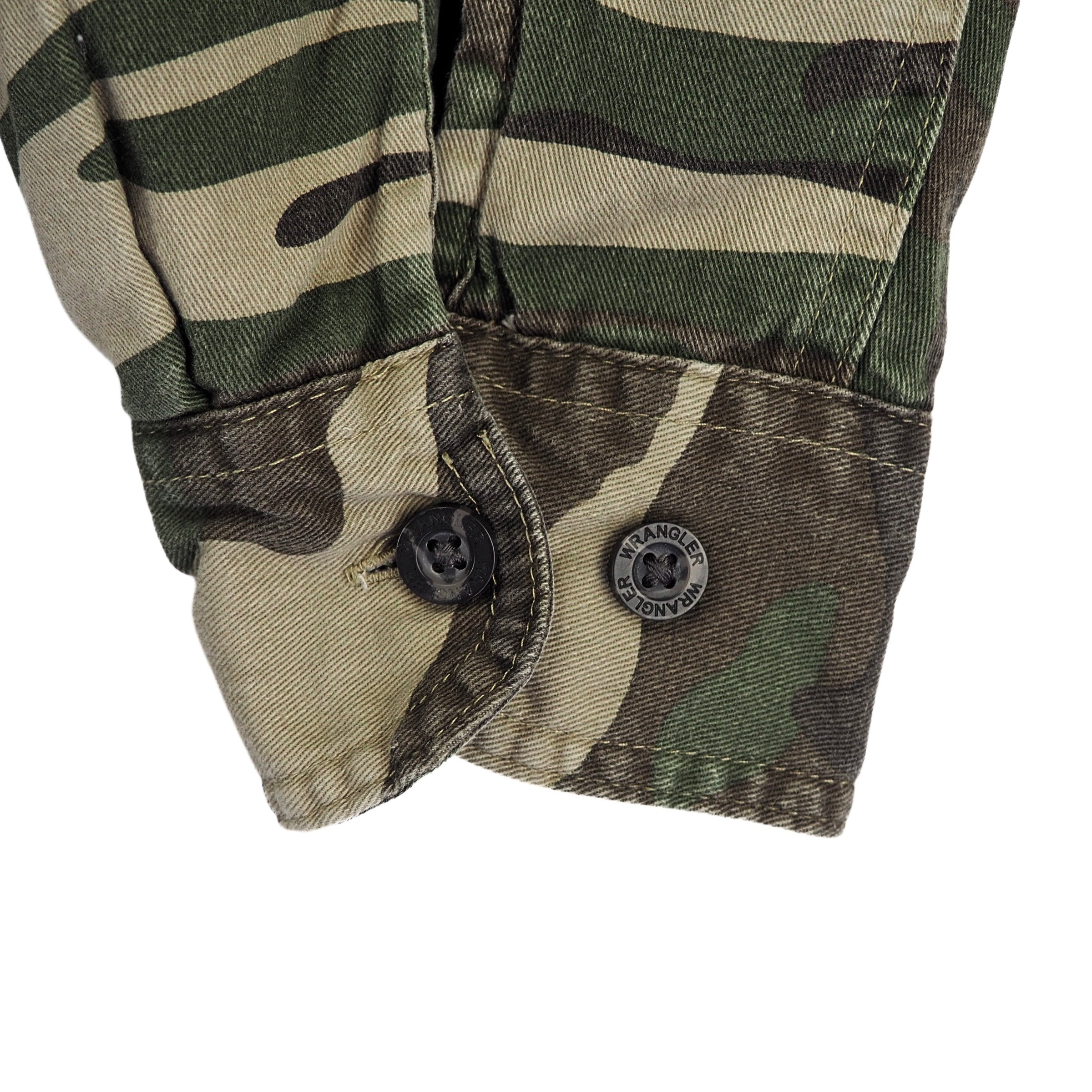 Wrangler Sherpa Lined Woodland Camouflage Chore Jacket 100% Cotton Medium