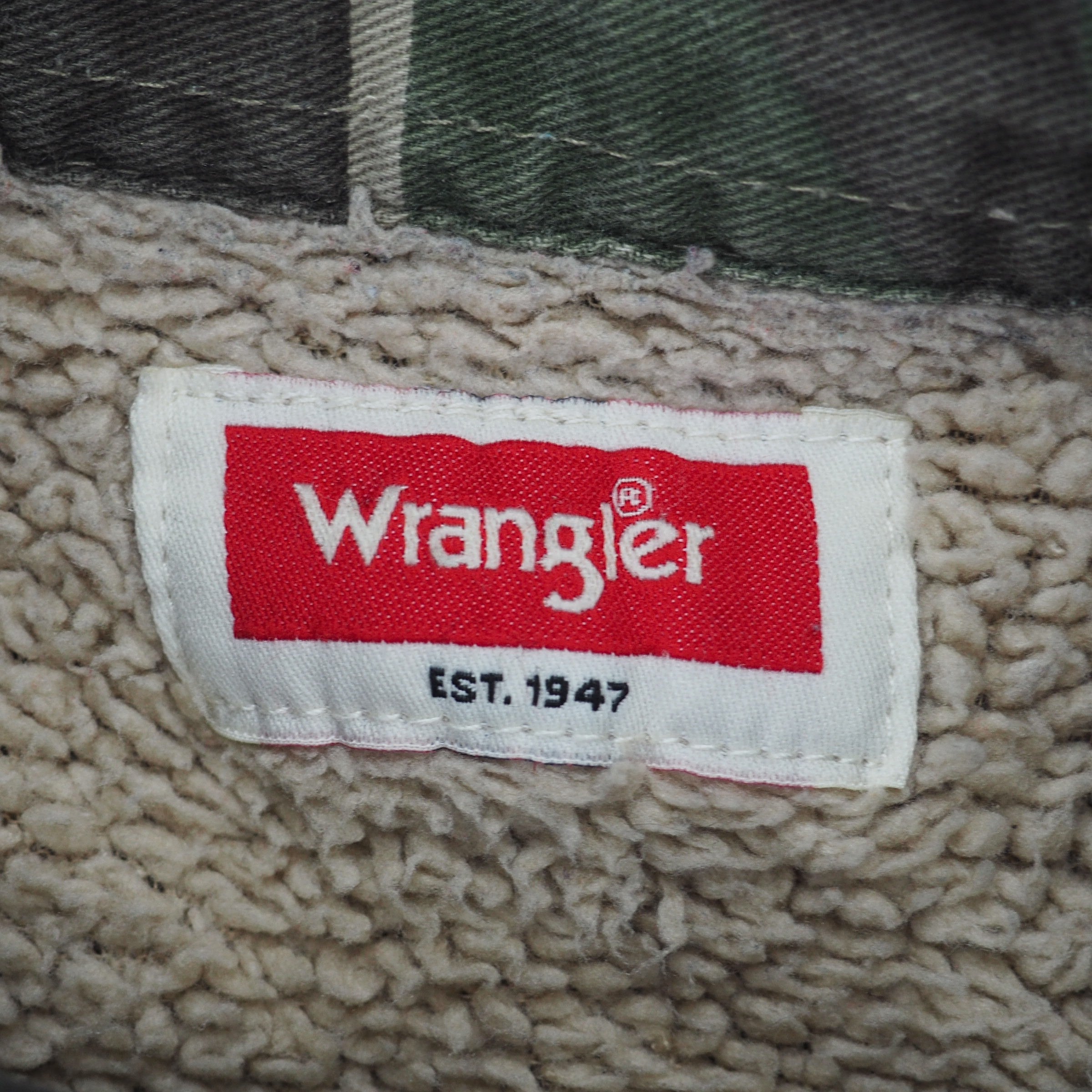 Wrangler Sherpa Lined Woodland Camouflage Chore Jacket 100% Cotton Medium