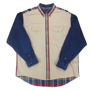 Wrangler X-Long Tails Plaid Denim Chore Shirt Mens XXL