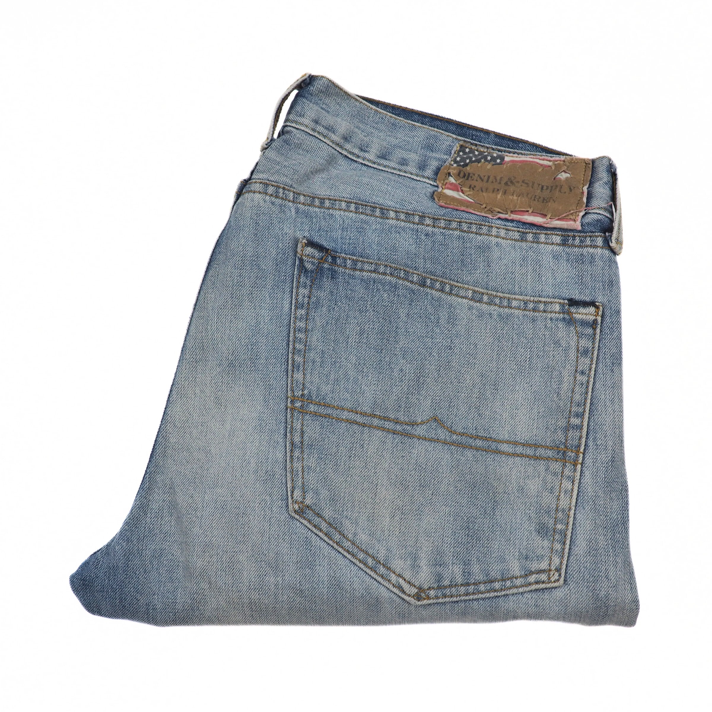 Ralph Lauren Demin & Supply Blue Jeans Authentic Y2K Vintage Mens W34 L32