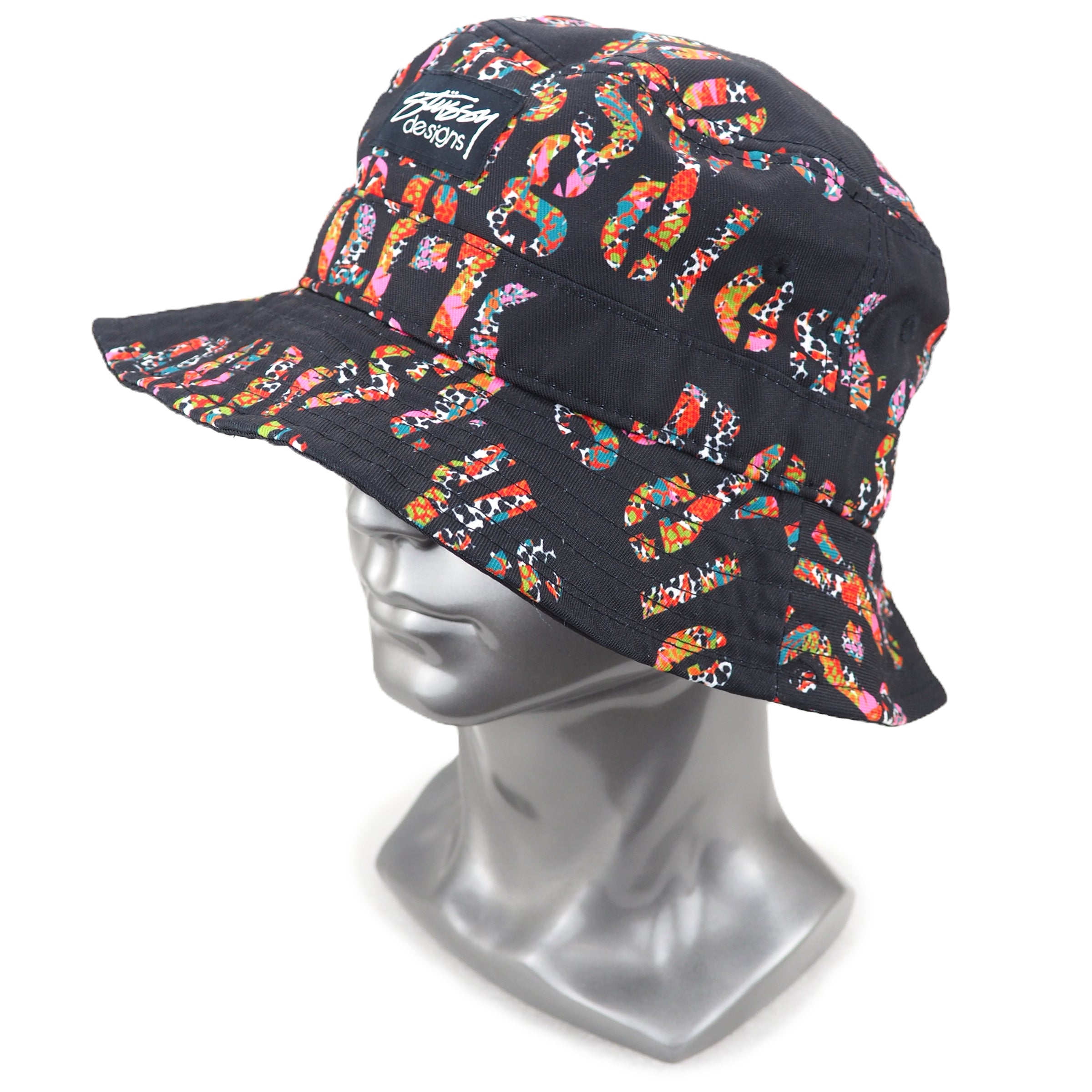 Stüssy Designs USA Chapters Bucket Hat Black Vintage XS / S
