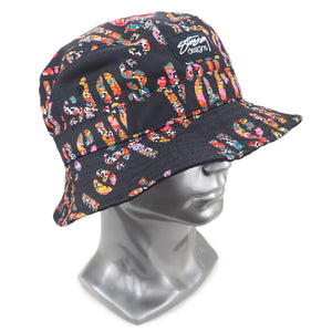 Stüssy Designs USA Chapters Bucket Hat Black Vintage XS / S