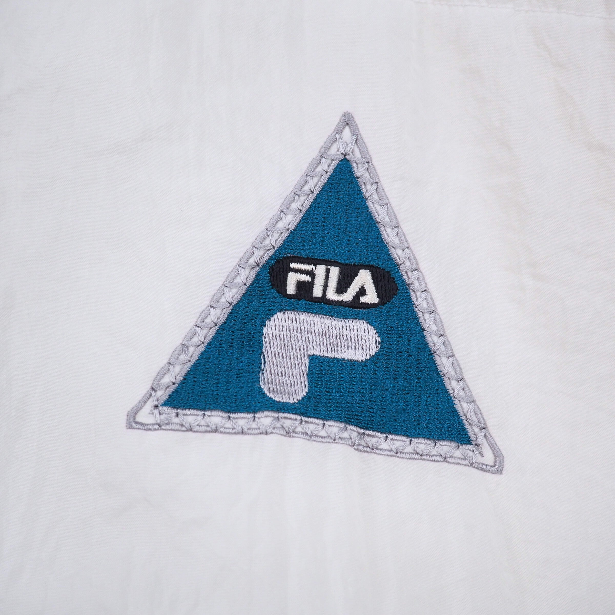 Fila Crepe Down Puffer Jacket White Authentic 90s Vintage Womens Small