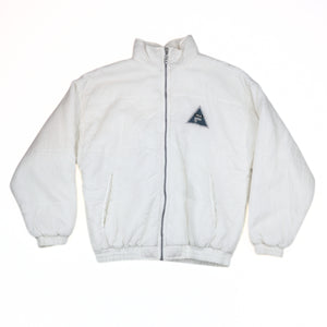 Fila Crepe Down Puffer Jacket White Authentic 90s Vintage Womens Small