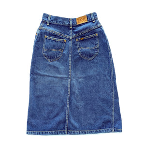 Lee Riders A Line Denim Skirt Authentic 80s 90s Vintage Womens Size 5
