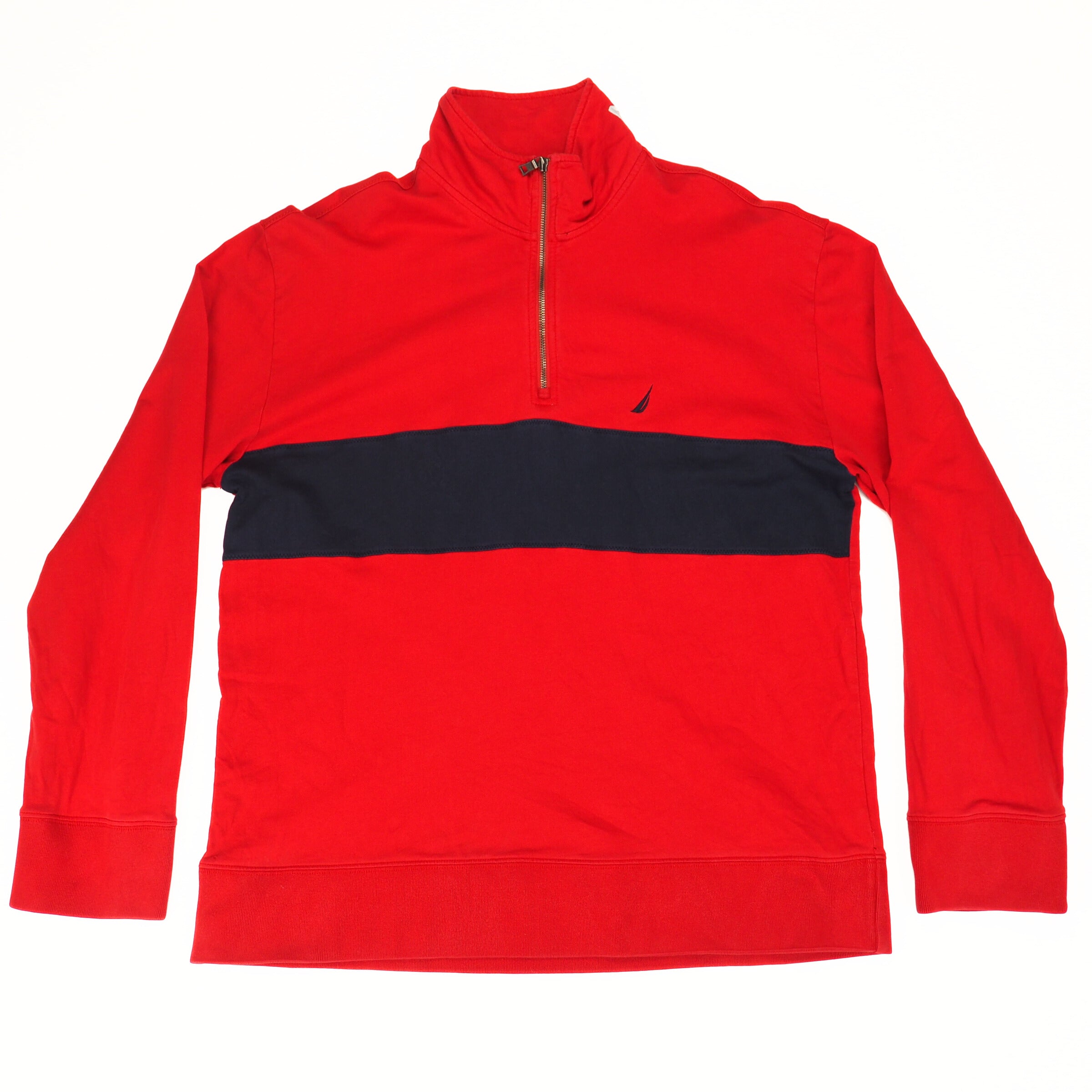 Nautica Vintage Quarter Zip Mock Neck Sweater Mens XL