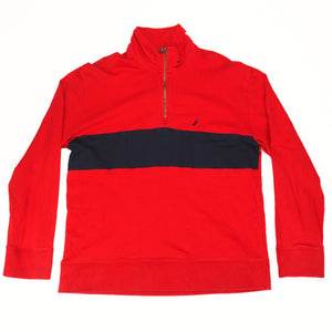 Nautica Vintage Quarter Zip Mock Neck Sweater Mens XL