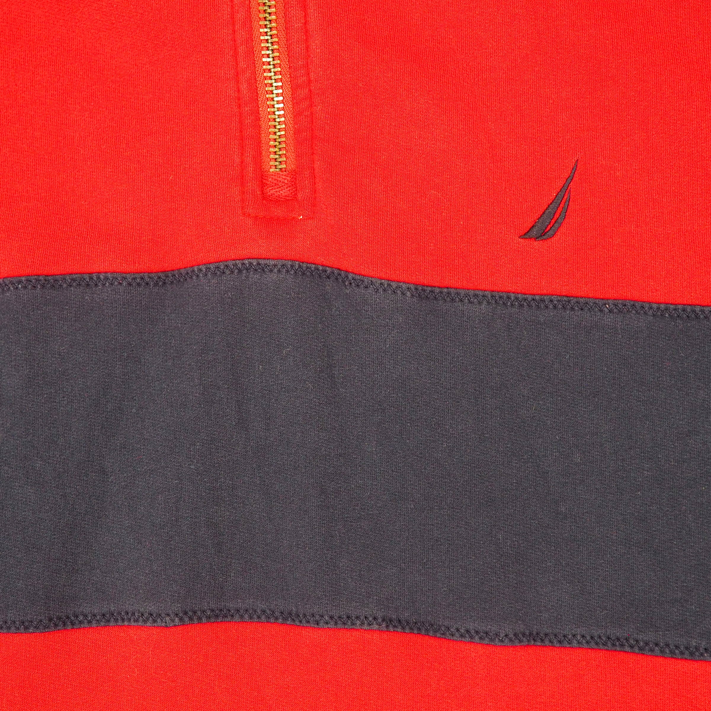 Nautica Vintage Quarter Zip Mock Neck Sweater Mens XL