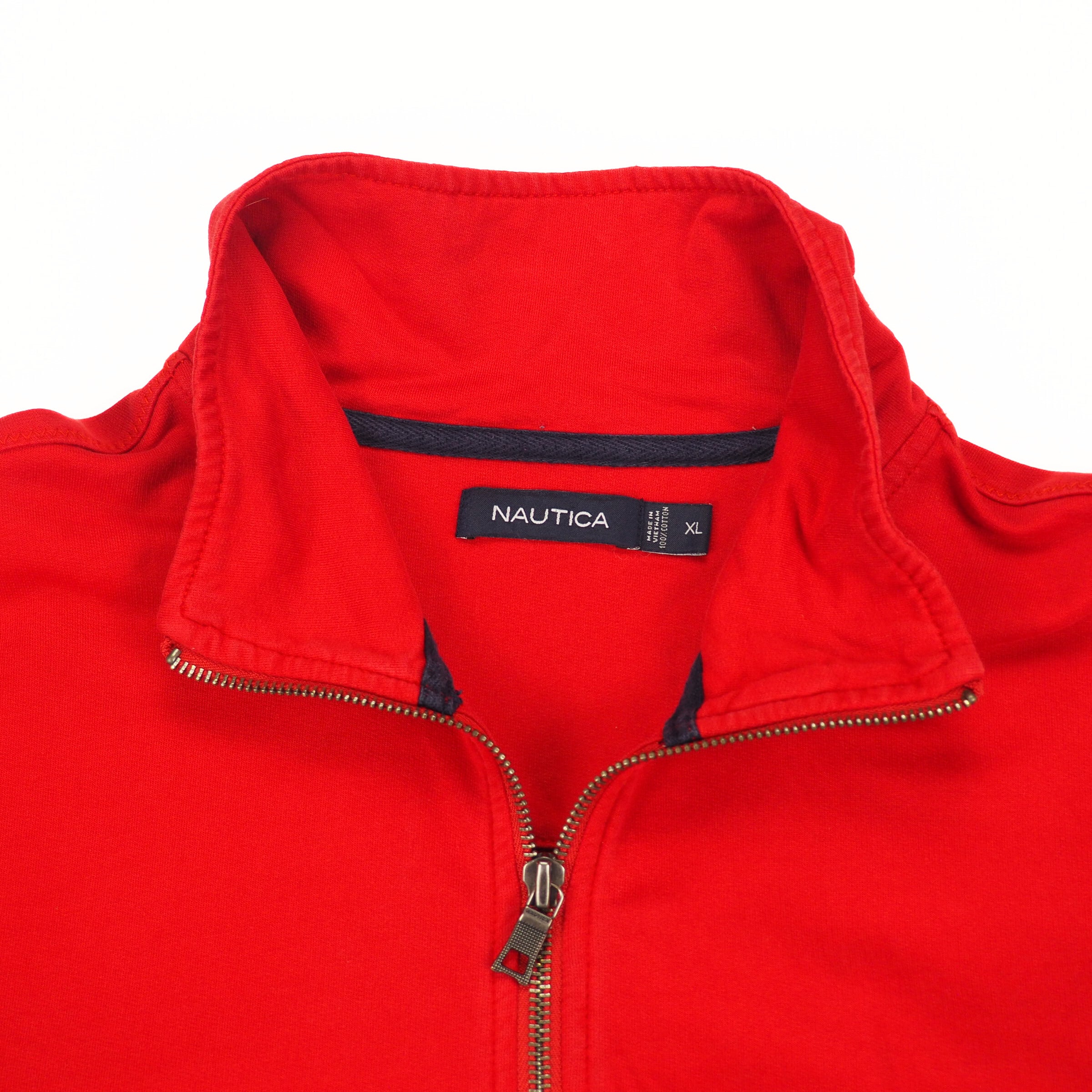 Nautica Vintage Quarter Zip Mock Neck Sweater Mens XL