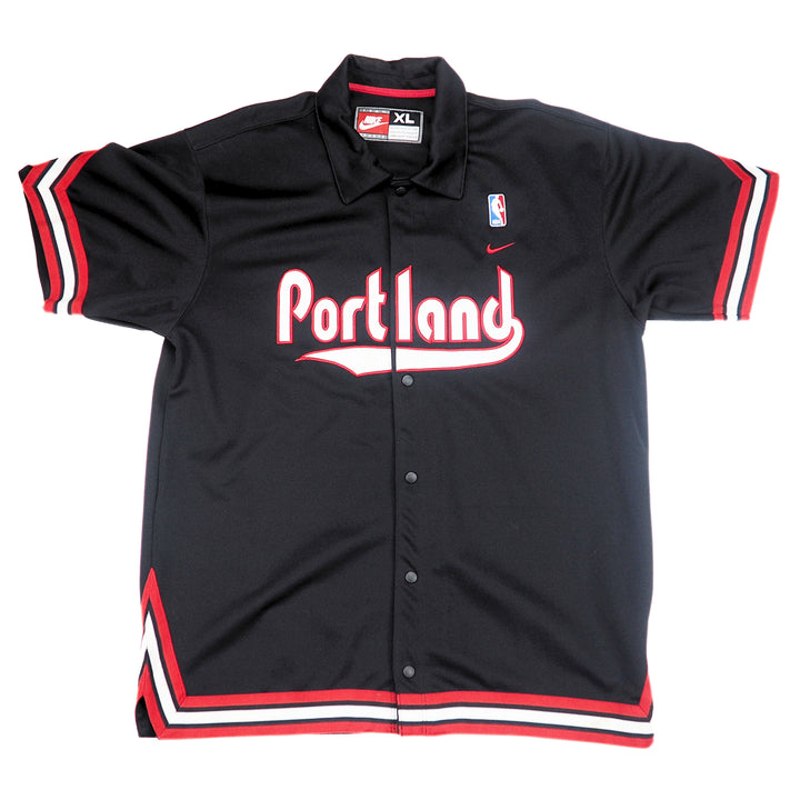 Black Nike Portland Trailblaizers NBA Team Sports jersey on a white background