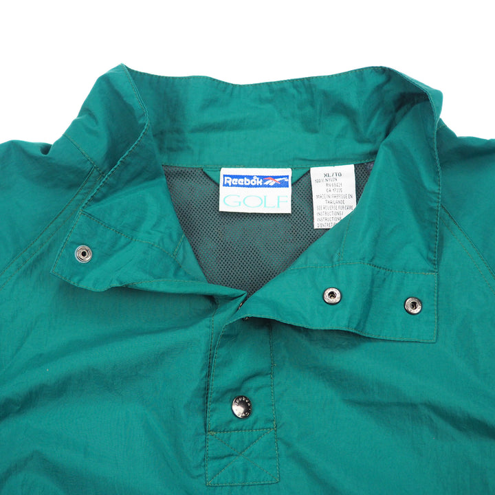 Green jacket with Reebok logo on a white background